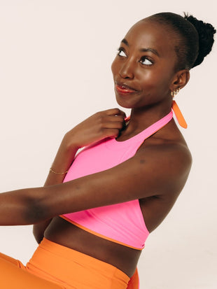 Women's Reversible Halter Top - Neon Pink - 7DAY'S