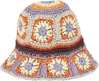 Women's Straw Sun Hat Floral Woven Bucket Hat Fishing Hat Beach Hat Hand Woven Foldable Cap - 7DAY'S