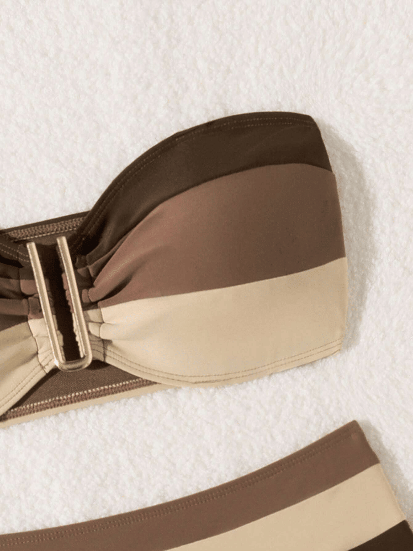 Women's two - piece coffee colored bikini swimsuit strapless fashion quick drying - 7DAY'S