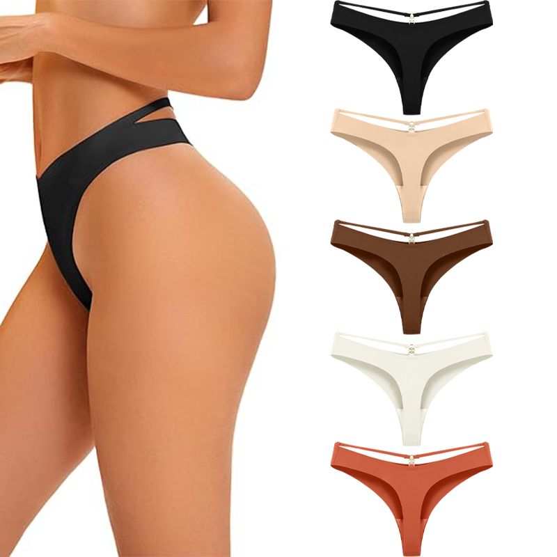 Women's Underwear Seamless Thongs, 5 Pack No Show Thong - 7DAY'S