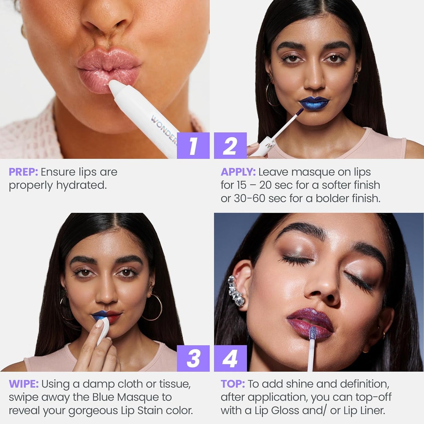 Wonderskin Wonder Blading All Day Lip Stain Peel Off Masque - Long Lasting, Waterproof and Transfer Proof Nude Lip Tint, Matte Finish Peel Off Lip Stain (Whimsical Masque) - 7DAY'S