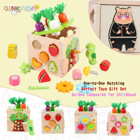 Wooden Garden Toy, Toddler Montessori Toys for Baby Boys Girls, Wood Preschool Learning Fine Motor Skills Game, Educational Learning Toys for Toddlers - 7DAY'S