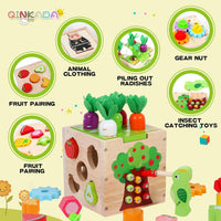Wooden Garden Toy, Toddler Montessori Toys for Baby Boys Girls, Wood Preschool Learning Fine Motor Skills Game, Educational Learning Toys for Toddlers - 7DAY'S