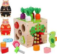 Wooden Garden Toy, Toddler Montessori Toys for Baby Boys Girls, Wood Preschool Learning Fine Motor Skills Game, Educational Learning Toys for Toddlers - 7DAY'S