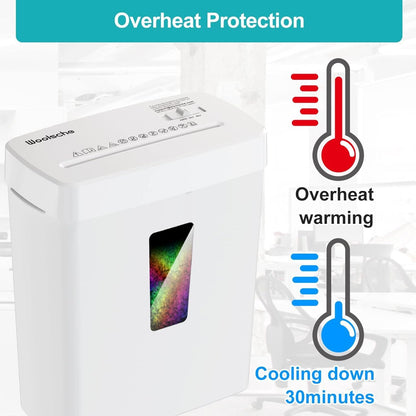 Woolsche Paper Shredder, P - 5 Security Level, 5 - Sheet Micro Cut with 3.43 - Gallon Basket, Durable & Fast with Jam Proof System, Paper Shredder for Home Office (ETL) - 7DAY'S