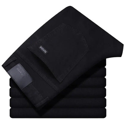 Wthinlee New Business Men's Jeans Casual Straight Stretch Fashion Classic Blue Black Work Denim Trousers Male Brand Clothing - 7DAY'S