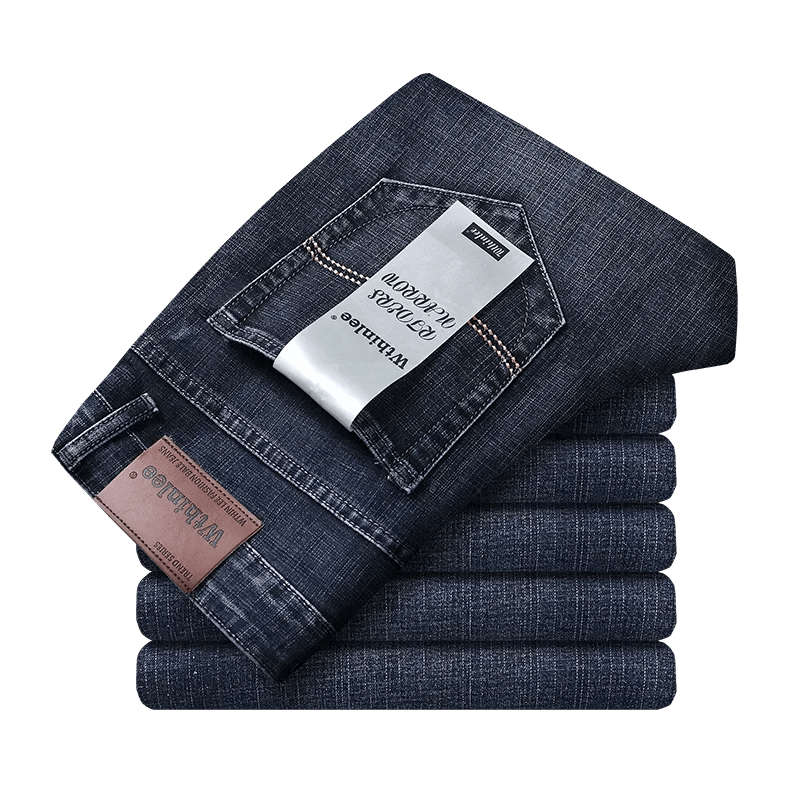 Wthinlee New Business Men's Jeans Casual Straight Stretch Fashion Classic Blue Black Work Denim Trousers Male Brand Clothing - 7DAY'S