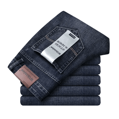 Wthinlee New Business Men's Jeans Casual Straight Stretch Fashion Classic Blue Black Work Denim Trousers Male Brand Clothing - 7DAY'S