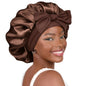 YANIBEST Silk Bonnet for Sleeping Women Satin Bonnet Double Layer Satin Lined Hair Bonnet with Tie Band Curly Hair Blush Pink - 7DAY'S
