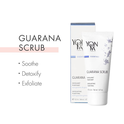 Yon - Ka Guarana Facial Scrub 50ml | Gentle Facial Detoxifying Scrub with 2 Sizes of Granules | Rice Microbeads and Guarana | Cleanses, Polishes and Purifies | Normal to Oily Skin | 98% Natural Origin - 7DAY'S