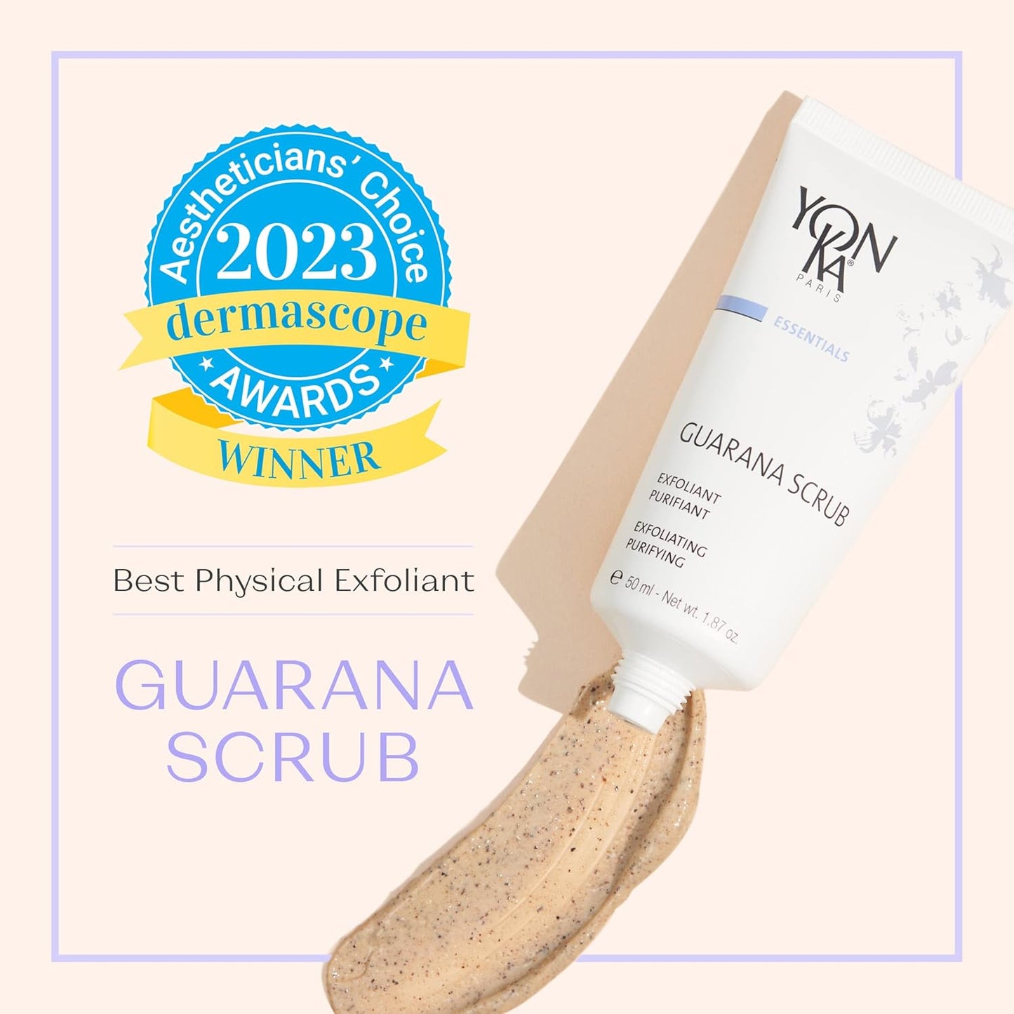 Yon - Ka Guarana Facial Scrub 50ml | Gentle Facial Detoxifying Scrub with 2 Sizes of Granules | Rice Microbeads and Guarana | Cleanses, Polishes and Purifies | Normal to Oily Skin | 98% Natural Origin - 7DAY'S