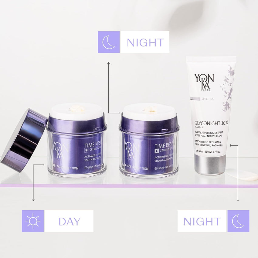 Yon - Ka Time Resist Nuit (50ml) Anti - Aging Night Cream with Youth Activating Complex and Shea Butter, Firming Anti - Wrinkle Moisturizer for Face and Neck, Paraben - Free - 7DAY'S