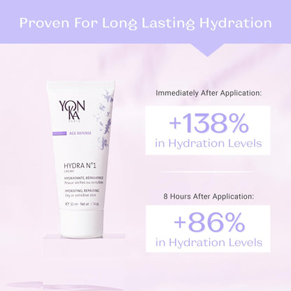 Yonka Daily Reparative Moisturizer, Hydra No. 1 Creme - Rich Anti - Aging Skincare with Hyaluronic Acid, Vitamins A, C & E for Dry Skin, Paraben - Free - 7DAY'S