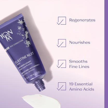 Yonka Elastine Nuit Anti - Wrinkle Night Cream (50ml) Anti Aging Facial Moisturizer and Eye Cream, Soften Fine Lines and Wrinkles with Vitamin C and Elastin Peptides, Paraben - Free - 7DAY'S
