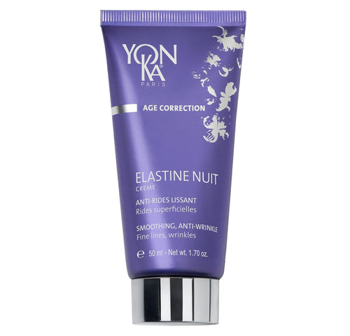 Yonka Elastine Nuit Anti-Wrinkle Night Cream (50ml) Anti Aging Facial Moisturizer and Eye Cream, Soften Fine Lines and Wrinkles with Vitamin C and Elastin Peptides, Paraben-Free