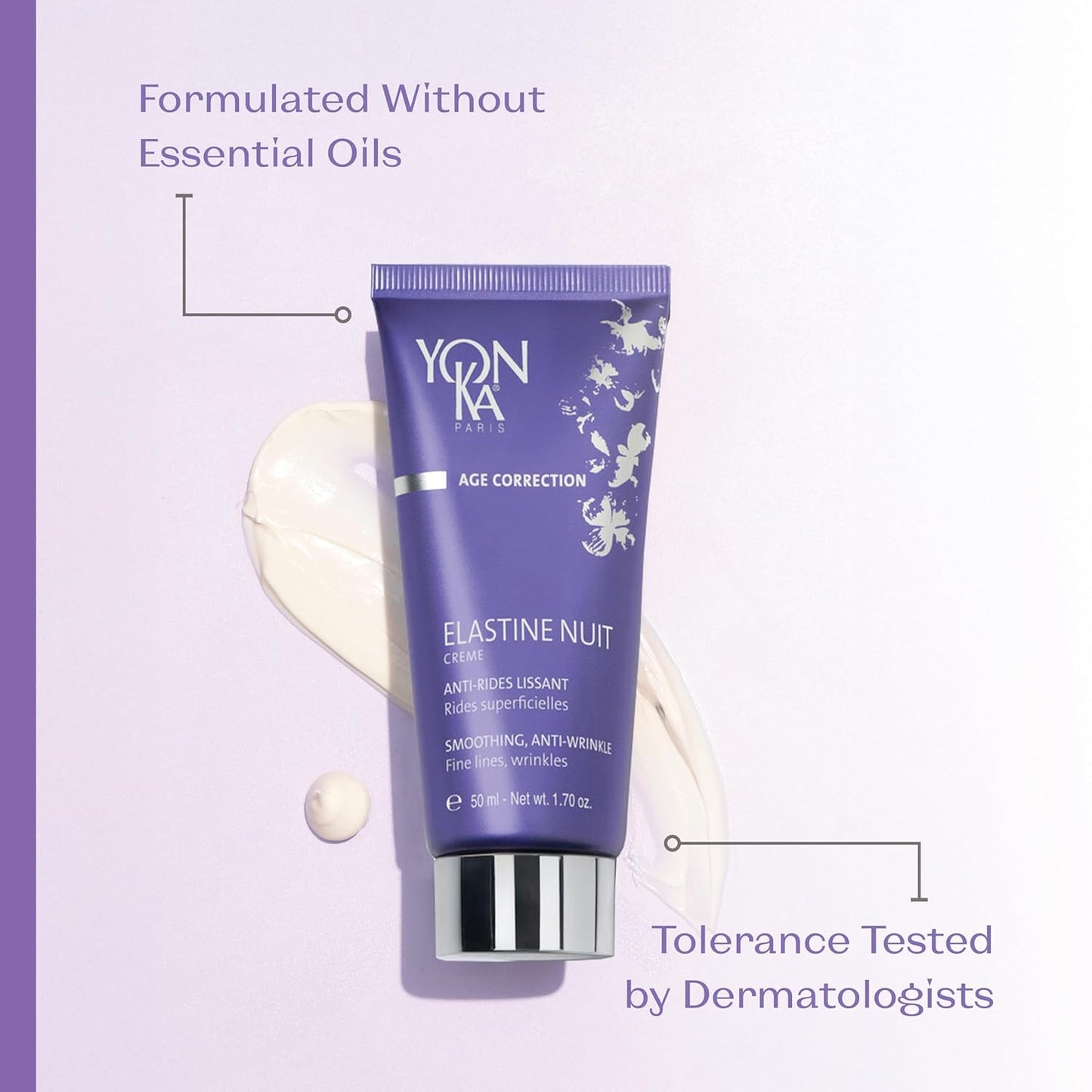 Yonka Elastine Nuit Anti - Wrinkle Night Cream (50ml) Anti Aging Facial Moisturizer and Eye Cream, Soften Fine Lines and Wrinkles with Vitamin C and Elastin Peptides, Paraben - Free - 7DAY'S