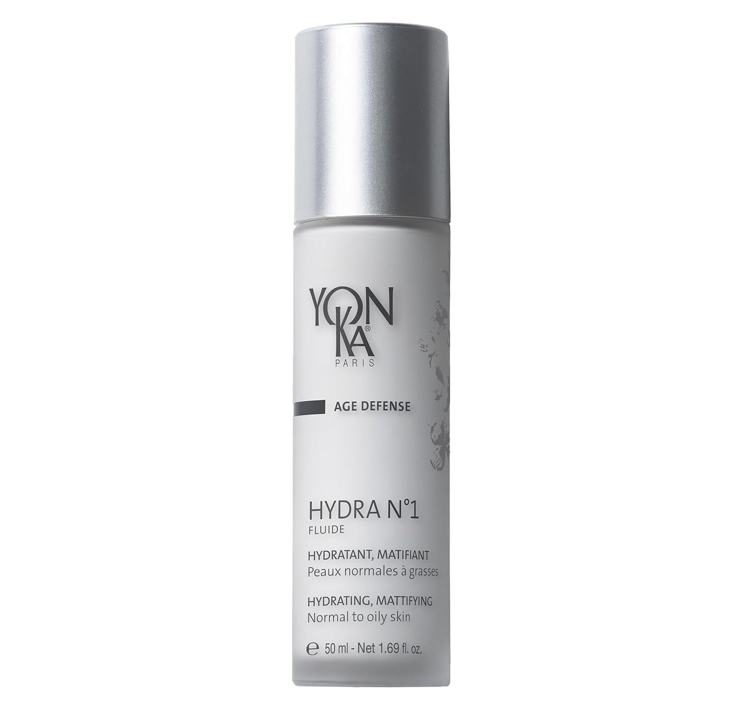 Yonka Hydra No.1 Fluide (50ml) Age Defense Skin Care, Lightweight Mattifying Moisturizer with Hyaluronic Acid and Silica, Normal and Oily Skin, Paraben - Free - 7DAY'S
