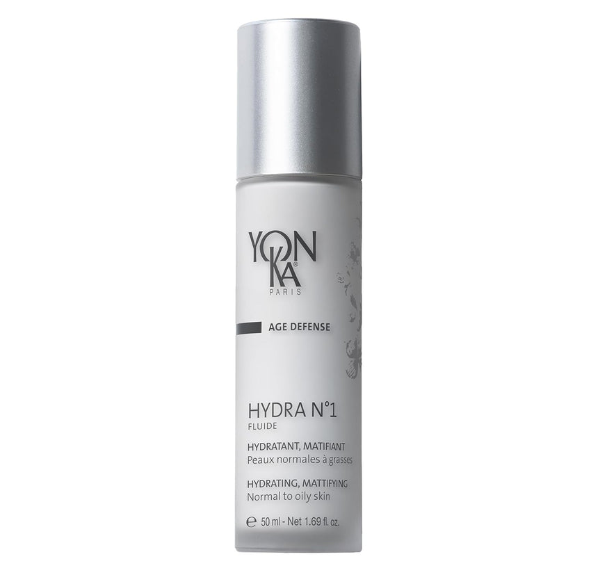Yonka Hydra No.1 Fluide (50ml) Age Defense Skin Care, Lightweight Mattifying Moisturizer with Hyaluronic Acid and Silica, Normal and Oily Skin, Paraben - Free - 7DAY'S