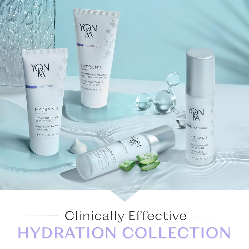 Yonka Hydra No.1 Fluide (50ml) Age Defense Skin Care, Lightweight Mattifying Moisturizer with Hyaluronic Acid and Silica, Normal and Oily Skin, Paraben - Free - 7DAY'S