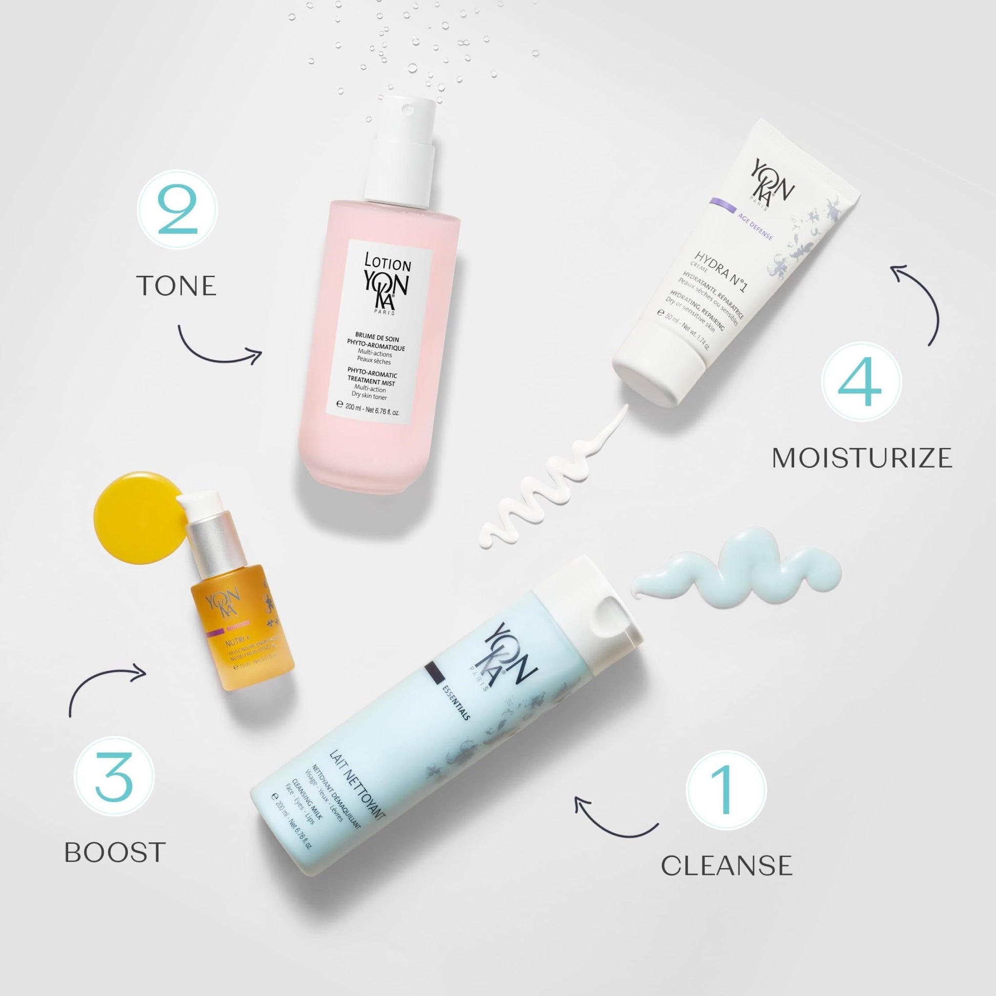 Yonka Lait Nettoyant Facial Cleanser, Gentle Milk Cleanser & Makeup Remover, Daily Plant Based Wash, Moisturize and Balance Skins pH, All Skin Types, Paraben - Free - 7DAY'S