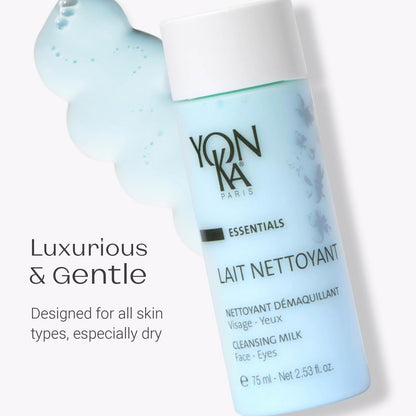 Yonka Lait Nettoyant Facial Cleanser, Gentle Milk Cleanser & Makeup Remover, Daily Plant Based Wash, Moisturize and Balance Skins pH, All Skin Types, Paraben - Free - 7DAY'S