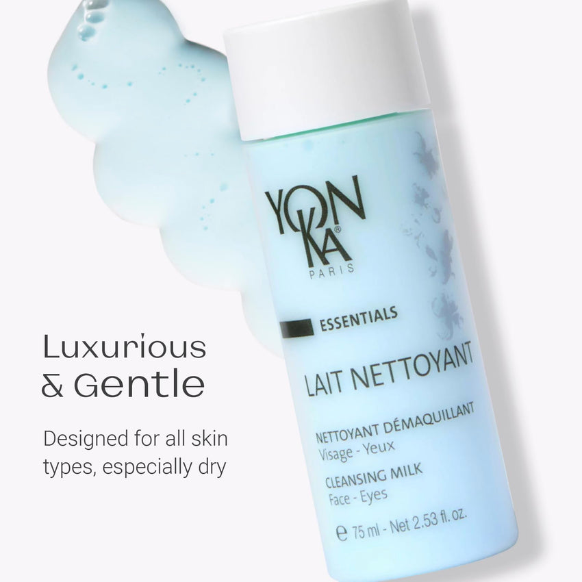 Yonka Lait Nettoyant Facial Cleanser, Gentle Milk Cleanser & Makeup Remover, Daily Plant Based Wash, Moisturize and Balance Skins pH, All Skin Types, Paraben - Free - 7DAY'S