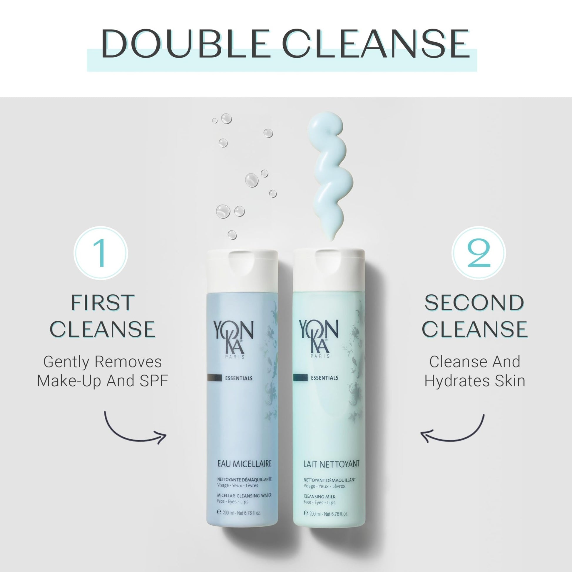 Yonka Lait Nettoyant Facial Cleanser, Gentle Milk Cleanser & Makeup Remover, Daily Plant Based Wash, Moisturize and Balance Skins pH, All Skin Types, Paraben - Free - 7DAY'S