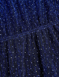 ZAFUL Elegant Fall Wedding Guest Dresses for Women Sparkly Glitter Mini Semi Formal Long Sleeve Cocktail Work Birthday Date Night Winter High Waist Dress 2025 Navy Blue Medium - 7DAY'S