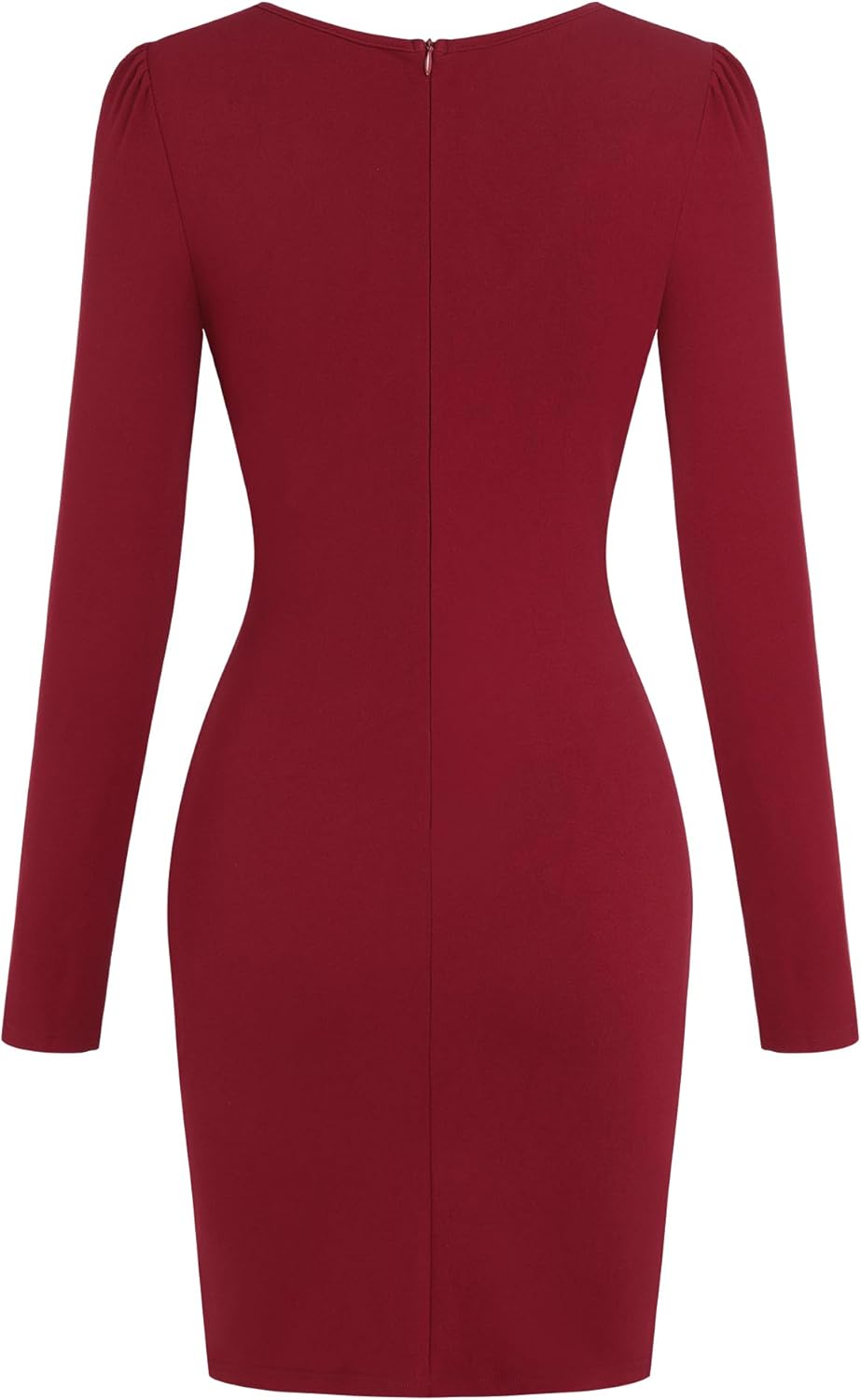 ZAFUL Women 2025 Sexy V Neck Long Sleeve Faux Wrap Dress Sheath Ruched Bodycon Party Work Cocktail Midi Dresses - 7DAY'S