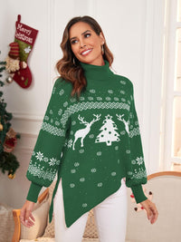 ZAFUL Women Christmas Sweater Oversized Pullover Sweaters Casual Loose Long Sleeve Knit Tops - 7DAY'S