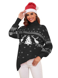 ZAFUL Women Christmas Sweater Oversized Pullover Sweaters Casual Loose Long Sleeve Knit Tops - 7DAY'S
