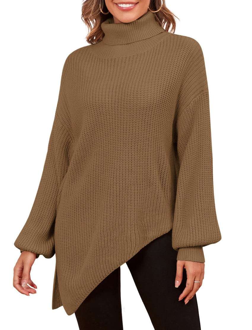 ZAFUL Women Christmas Sweater Oversized Pullover Sweaters Casual Loose Long Sleeve Knit Tops - 7DAY'S