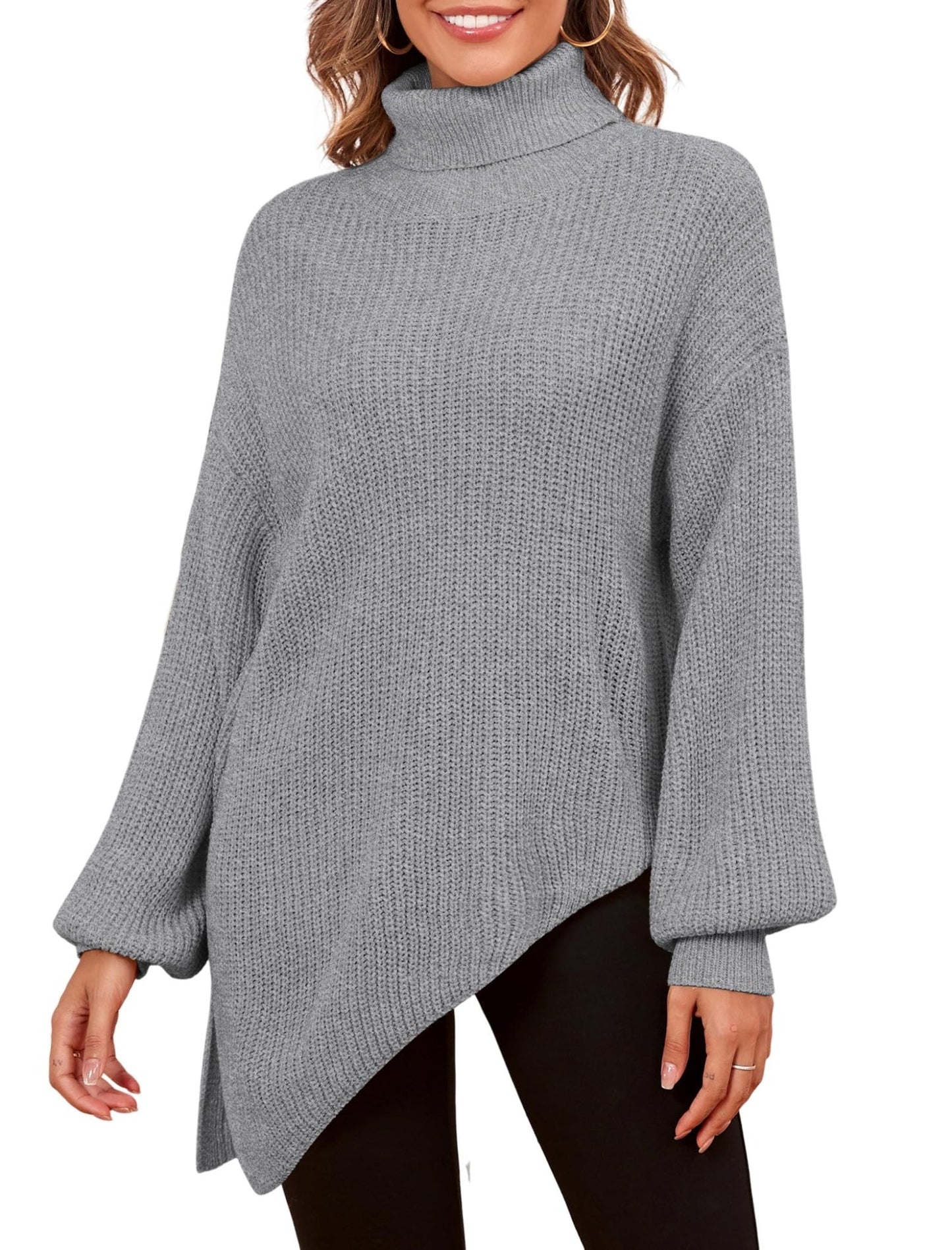 ZAFUL Women Christmas Sweater Oversized Pullover Sweaters Casual Loose Long Sleeve Knit Tops - 7DAY'S