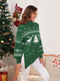 ZAFUL Women Christmas Sweater Oversized Pullover Sweaters Casual Loose Long Sleeve Knit Tops - 7DAY'S