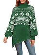 ZAFUL Women Christmas Sweater Oversized Pullover Sweaters Casual Loose Long Sleeve Knit Tops - 7DAY'S