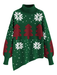 ZAFUL Women Christmas Sweater Oversized Pullover Sweaters Casual Loose Long Sleeve Knit Tops - 7DAY'S