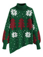 ZAFUL Women Christmas Sweater Oversized Pullover Sweaters Casual Loose Long Sleeve Knit Tops - 7DAY'S