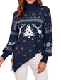 ZAFUL Women Christmas Sweater Oversized Pullover Sweaters Casual Loose Long Sleeve Knit Tops - 7DAY'S