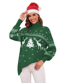 ZAFUL Women Christmas Sweater Oversized Pullover Sweaters Casual Loose Long Sleeve Knit Tops - 7DAY'S