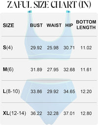 ZAFUL Women High Waisted Bikini Sets Color Block Sporty 2 Piece Bathing Suit Adjustable Straps Tummy Control Swimwear - 7DAY'S