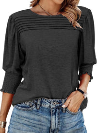 ZAFUL Womens 3/4 Long Sleeve Tunic Tops Spring Fashion Dressy Casual Blouses Trendy Outfits - 7DAY'S
