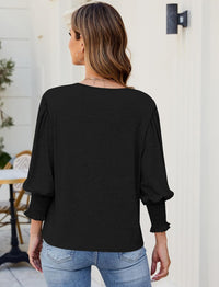 ZAFUL Womens 3/4 Long Sleeve Tunic Tops Spring Fashion Dressy Casual Blouses Trendy Outfits - 7DAY'S