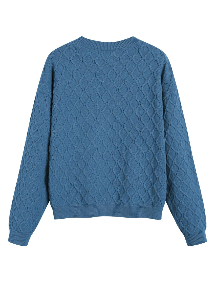 ZAFUL Women's Cable Knit Sweaters Trendy Fall Crewneck Long Sleeve Casual Loose Jumper Pullover Oversized Sweater Tops 2025 - 7DAY'S