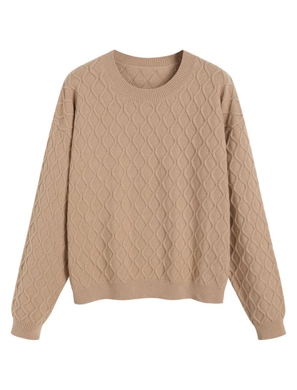 ZAFUL Women's Cable Knit Sweaters Trendy Fall Crewneck Long Sleeve Casual Loose Jumper Pullover Oversized Sweater Tops 2025 - 7DAY'S