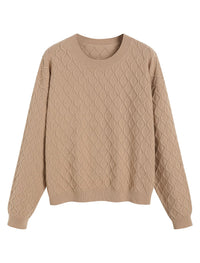 ZAFUL Women's Cable Knit Sweaters Trendy Fall Crewneck Long Sleeve Casual Loose Jumper Pullover Oversized Sweater Tops 2025 - 7DAY'S