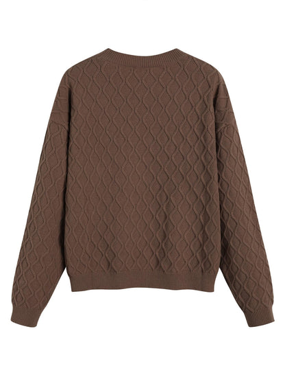 ZAFUL Women's Cable Knit Sweaters Trendy Fall Crewneck Long Sleeve Casual Loose Jumper Pullover Oversized Sweater Tops 2025 - 7DAY'S