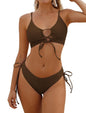 ZAFUL Women's Cheeky Bikini Set 2 Piece Sexy String High Cut Swimsuits Lace Up Tie Side Bathing Suits 2025 - 7DAY'S