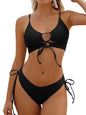 ZAFUL Women's Cheeky Bikini Set 2 Piece Sexy String High Cut Swimsuits Lace Up Tie Side Bathing Suits 2025 - 7DAY'S