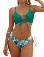 ZAFUL Women's Cheeky Bikini Set 2 Piece Sexy String High Cut Swimsuits Lace Up Tie Side Bathing Suits 2025 - 7DAY'S