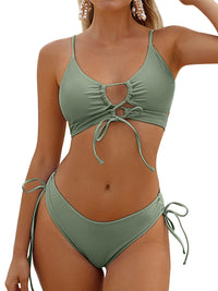 ZAFUL Women's Cheeky Bikini Set 2 Piece Sexy String High Cut Swimsuits Lace Up Tie Side Bathing Suits 2025 - 7DAY'S